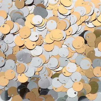Пайетки двусторонние 6мм, Astra&amp;Craft 10гр (7556 золото-серебро)