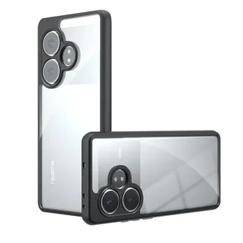 Акриловый противоударный матовый чехол для телефона Realme GT 6 GT6 T 5PRO Прозрачный жесткий защитный чехол-бампер для Realme GT Neo 6 SE NEO5SE Shell for Realme GT 6 чёрный