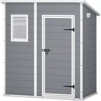 Пластиковый сарай Keter Manor Pent 6*4 серый