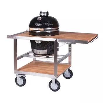 Керамический гриль Monolith Le Chef Black PRO 2.0 со столом из тика Buggy