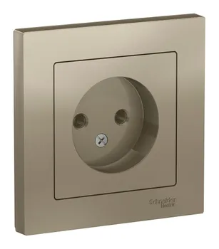 Розетка Schneider Electric AtlasDesign, скрытый монтаж, однопостовая, 16A, в сборе, IP20, шампань (ATN000540)