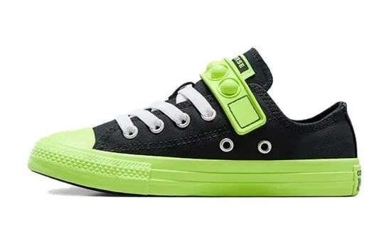 Детские парусиновые туфли Converse GS, Black/Green