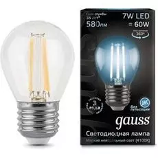Лампа светодиодная Gauss 105802207 LED Filament Шар E27 7W 580lm 4100K