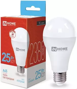 Лампа светодиодная IN HOME 4690612024103 LED-A65-VC 25Вт грушевидная 6500К холодный, белый E27 2380лм