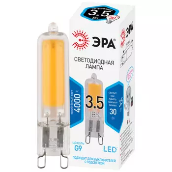 Лампа светодиодная ЭРА Б0049084 STD LED JCD-3,5W-GL-840-G9 G9 3,5Вт капсула нейтральный белый свет