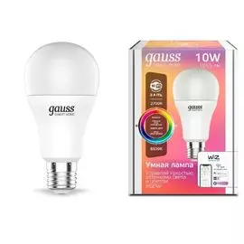 Лампа светодиодная Gauss 1180112 Smart Home RGBW E27 A60 10 Вт 2700-6500K970...1055 лм