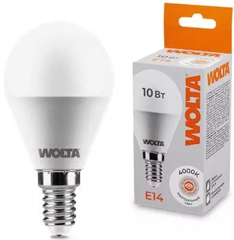 Лампа светодиодная WOLTA 25S45GL10E14 10Вт 4000K E14