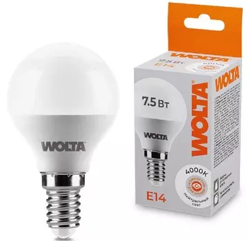 Лампа светодиодная WOLTA 25W45GL7.5E14 7.5Вт 6500K E14