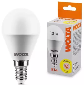 Лампа светодиодная WOLTA 25Y45GL10E14 10Вт 3000K E14