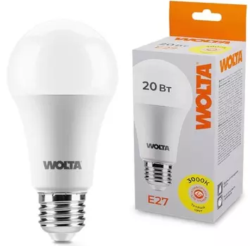 Лампа светодиодная WOLTA 25Y65BL20E27 20Вт 3000К E27