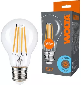Лампа светодиодная WOLTA WF-A60-9W6KE27 FILAMENT 9Вт 6500K Е27