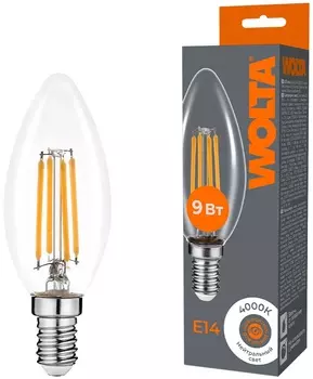 Лампа светодиодная WOLTA WF-C35-9W4KE14 FILAMENT 9Вт 4000K Е14