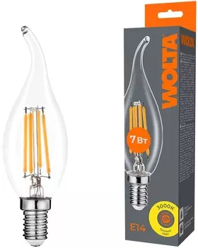 Лампа светодиодная WOLTA WF-CT35-7W3KE14 FILAMENT 7Вт 3000K Е14