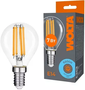 Лампа светодиодная WOLTA WF-G45-7W6KE14 FILAMENT 7Вт 6500K Е14