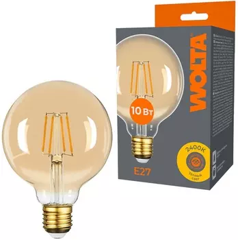 Лампа светодиодная WOLTA WF-G95-10W2.4KE27 FILAMENT 10Вт 2400K E27