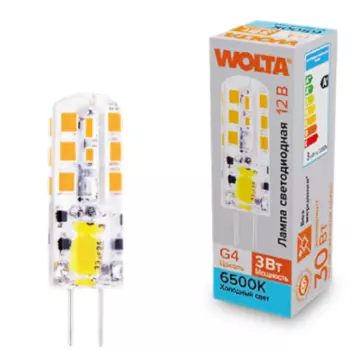 Лампа светодиодная WOLTA WSTD-JC-12V3W6KG4-S 3Вт 6500K G4