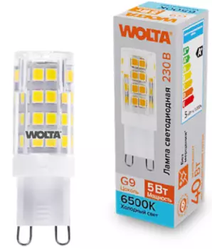 Лампа светодиодная WOLTA WSTD-JCD-5W6KG9-C 5Вт 6500K G9