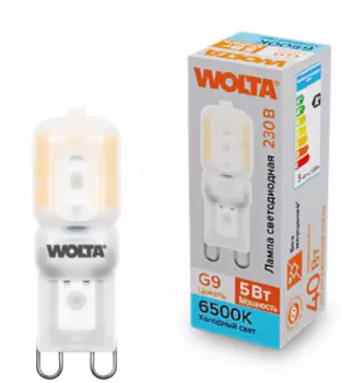 Лампа светодиодная WOLTA WSTD-JCD-5W6KG9-P 5Вт 6500K G9