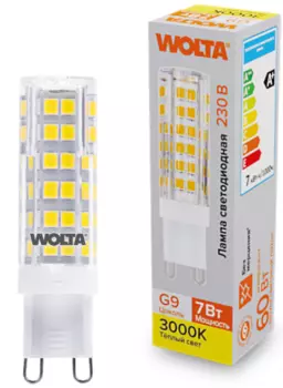Лампа светодиодная WOLTA WSTD-JCD-7W3KG9-C 7Вт 3000K G9