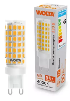Лампа светодиодная WOLTA WSTD-JCD-9W4KG9-C 9Вт 4000K G9