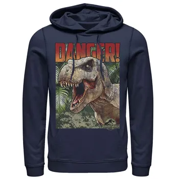 Мужской пуловер с капюшоном и рисунком в стиле юрского периода Danger T-Rex в стиле ретро Licensed Character, синий
