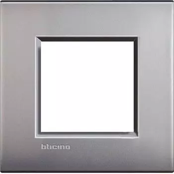 LNE4802NK Рамка LivingLight Air Никель матовый 2-модульная Bticino