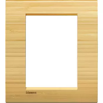 LNA4826LBA Рамка LivingLight Квадрат Бамбук 3+3 модуля Bticino