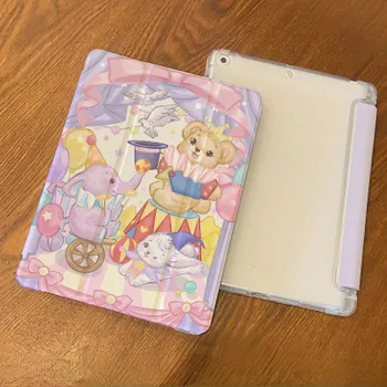 Чехол для iPad Pro2024 11 13, симпатичный чехол в виде животного, складывающийся в три раза, для mini7/6, Air6 11 13, Pro2022 2021 2018 12,9, Air3/Pro2017 10,5 с держателем для карандашей iPad 2021 Gen910.2
