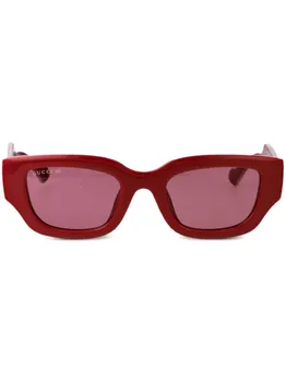 Gucci Eyewear солнцезащитные очки в прямоугольной оправе GG, красный