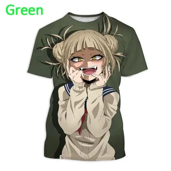 Летняя футболка с 3D принтом Toga Himiko, модная мужская повседневная футболка с круглым вырезом, милый забавный топ с коротким рукавом My Hero Academia XS