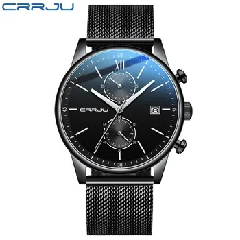 CRRJU-2291 Мужские часы с шестиконтактным хронографом, повседневные модные индивидуальные часы, мужские часы, студенческие часы, календарь синий