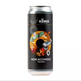 Пиво светлое нефильтрованное «Moose, just Moose» осветлённое пастеризованное безалкогольное, 0.5 л, пивоварня Konix Brewery, Пензенская область