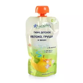 Пюре «Яблоко, груша, банан» с 6 месяцев, Fleur Alpine, 120 г, Великобритания