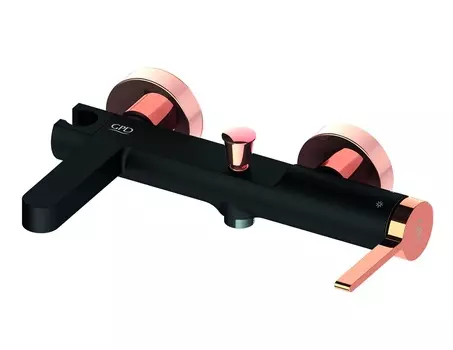 Смеситель GPD Gildo Colored MBB165-S-R для ванны с душем черный/розовое золото