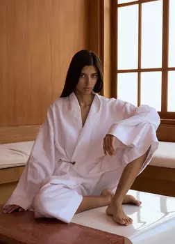 Костюм Kyoto изо льна: кимоно + кюлоты - Белый