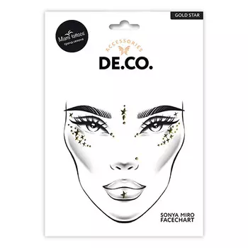 Кристаллы для лица и тела DECO. FACE CRYSTALS by Miami tattoos Gold star