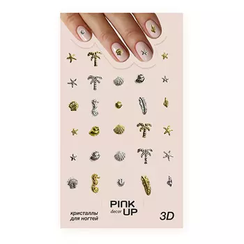 Кристаллы для ногтей PINK UP DECOR 3D переводные тон 878