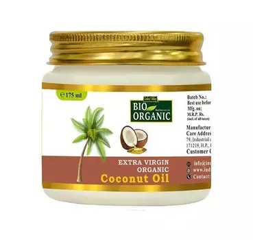 Кокосовое масло: для ухода за кожей и волосами (175 мл), Extra Virgin Coconut Oil, произв. Indus Valley