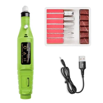 MOONN Nail Drill Machine Mill Cutter Набор пилочек для ногтей USB Электрический полировщик ногтей Маникюр красный