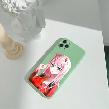 Чехол для телефона Zero Two Darling для IPhone 14 11 12 13 Pro Max X XR XS Max 6 6S 7 8 Plus SE 2022, жидкий квадратный цветной чехол для телефона iPhone 14