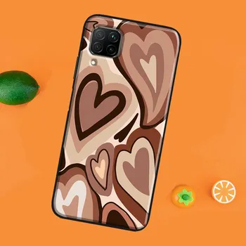 Brown Purple Hearts Swirl Pattern Case For Huawei P40 P20 P30 Pro Mate 20 Lite P Smart 2019 Nova 5T Honor 50 Lite 10i 8X 9X Huawei P20