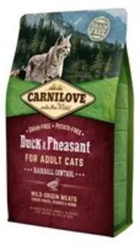 Carnilove Adult Hairball Control Duck &amp; Pheasant / Сухой корм Карнилав для взрослых кошек Утка и Фазан