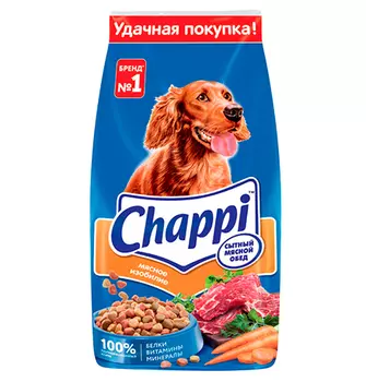 Chappi / Сухой корм Чаппи для собак Сытный мясной обед Мясное изобилие