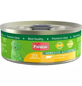 Четвероногий Гурман Мясное ассорти / Консервы для Щенков с Потрошками (цена за упаковку)
