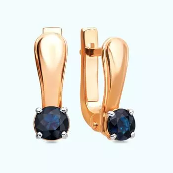 Серьги с сапфирами из красного золота 585 пробы