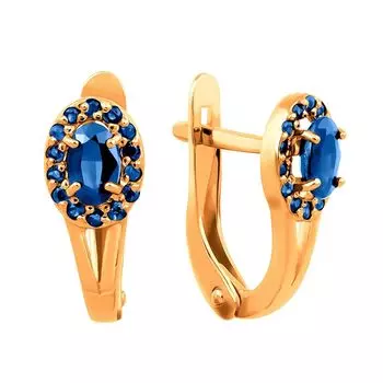 Серьги с сапфирами из красного золота 585 пробы