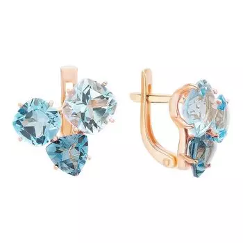 Серьги с топазами из красного золота 375 пробы