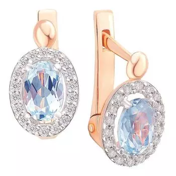 Серьги с топазами из красного золота 375 пробы