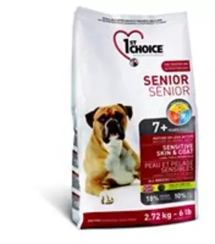 1st Choice Senior Mature or Less Active Sensitive Skin & Coat / Сухой корм Фёст Чойс для Пожилых или Малоактивных собак с Чувствительной Кожей и Шерстью Ягненок Рыба коричневый Рис