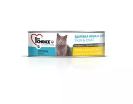 1st Choice Skin &amp; Coat Hairball Control &amp; Omega 3 / Консервы Фёст Чойс для кошек Tунец c Ананасом (цена за упаковку)